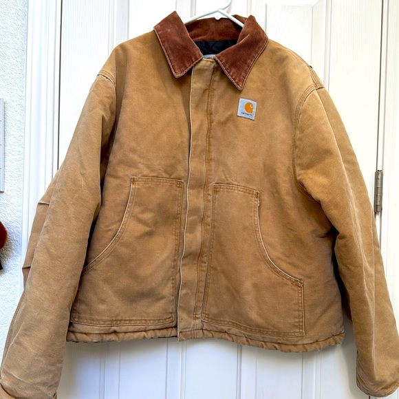 Carhartt Other - CARHARTT Coat Jacket Arctic Traditional Quilt Lined J02 Brown Corduroy 50REG 2XL